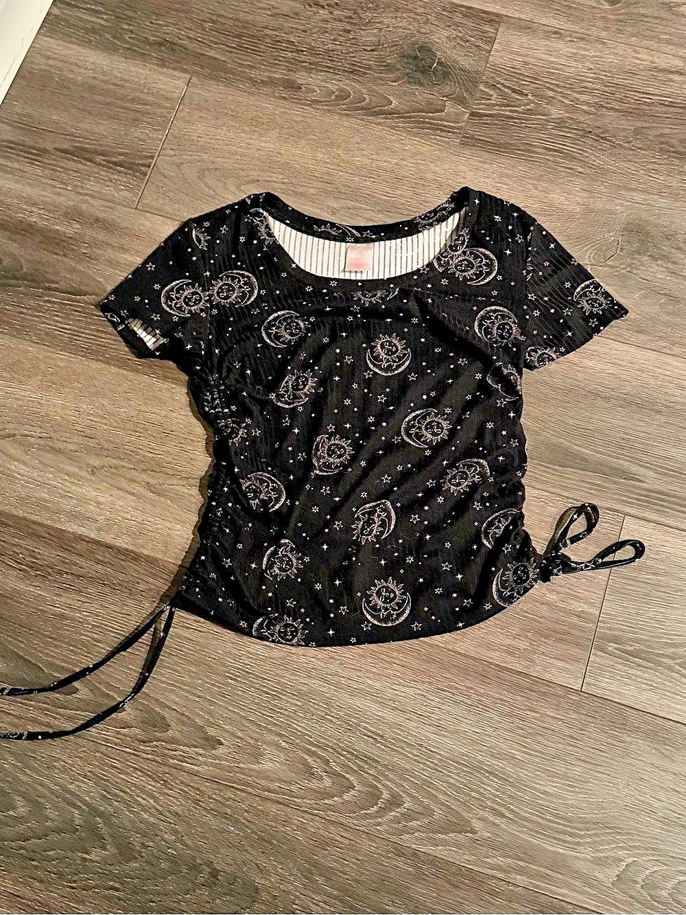 Black Moon & Sun Print Top